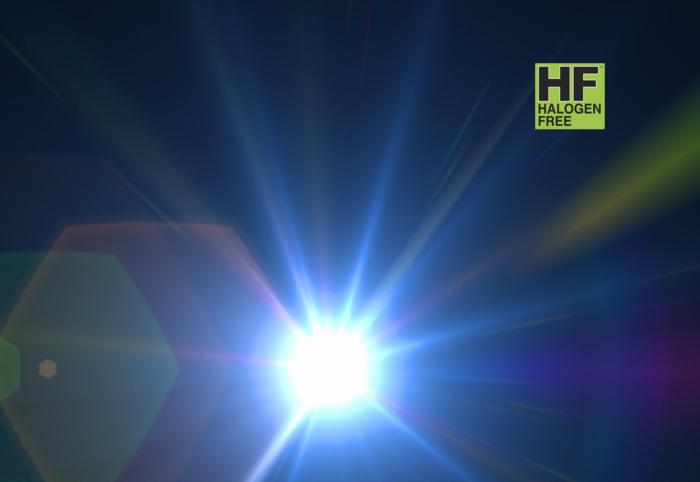 reflejos de luz brillante usados para contenido de informes de productos libres de halógeno